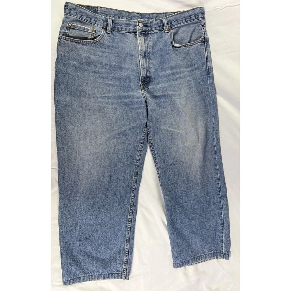 Levi's Men's Jeans 550 Relaxed Fit Denim Cotton Dark Washed Blue Size 40X30